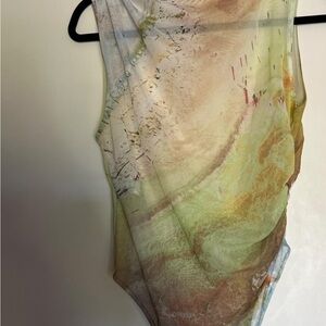 Zara Multicolor Abstract Bodysuit